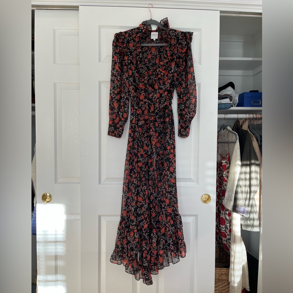 Misa size S small long sleeve dress with tie belt - excellent condition